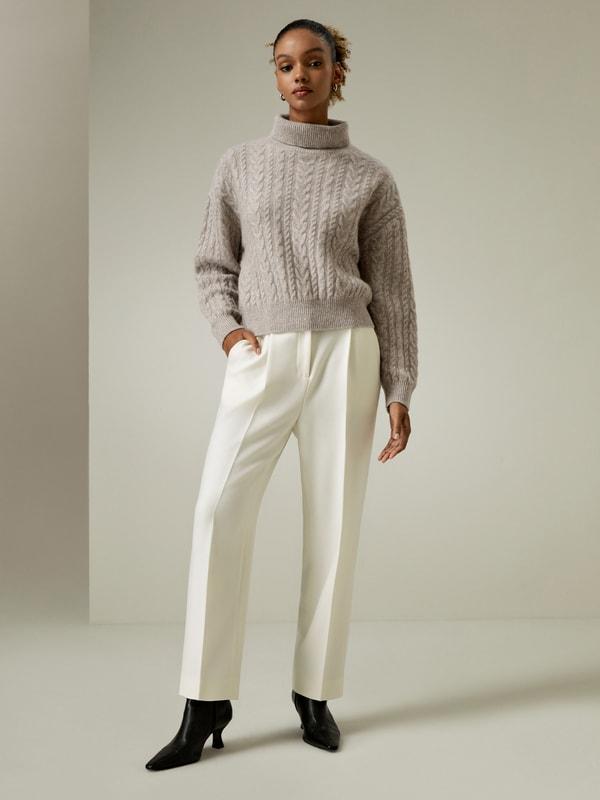 Cashmere Cable Knit Jumper Sweater Product Image