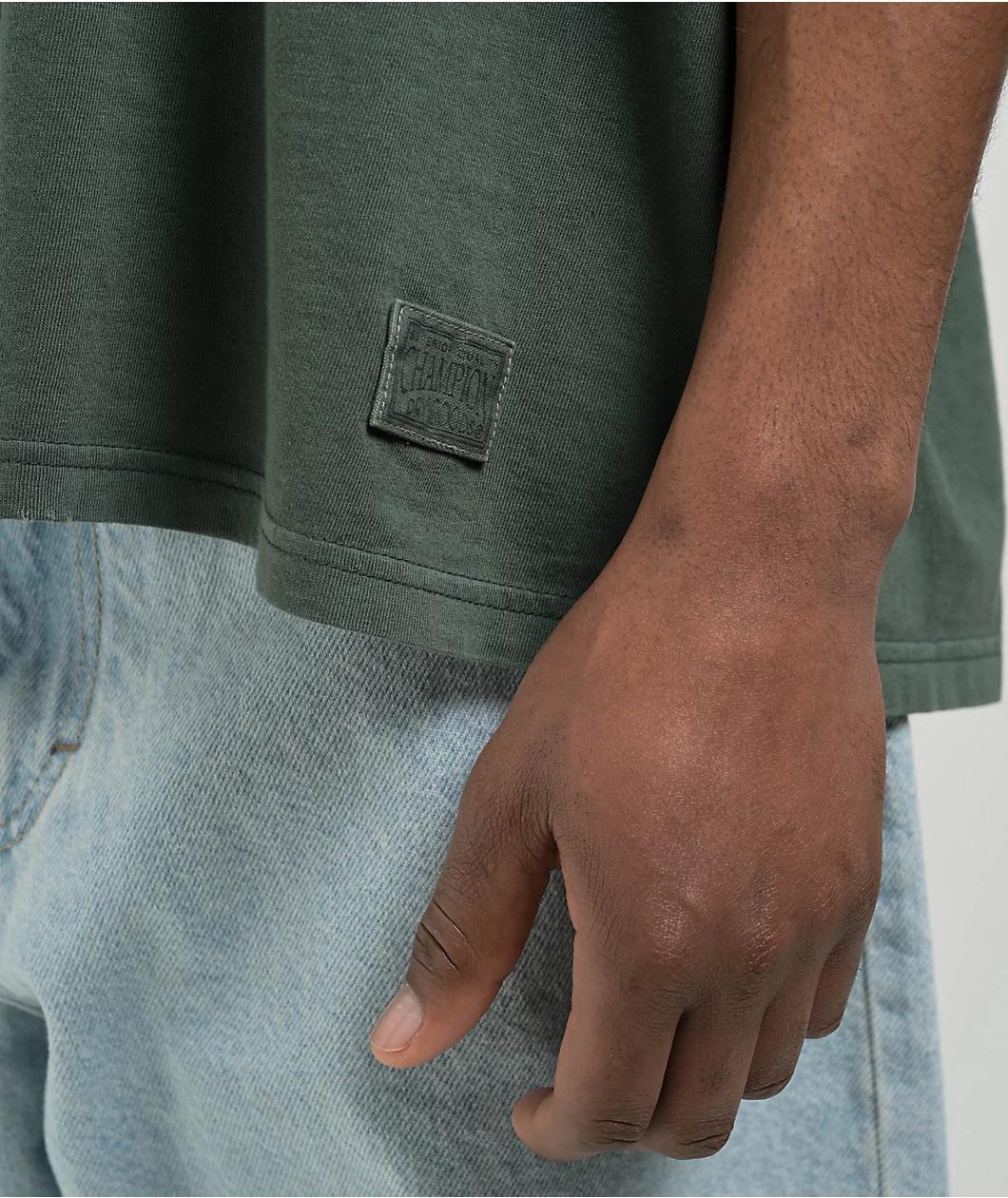 Champion Riggins Drop Shoulder Dark Green Wash T-Shirt Product Image