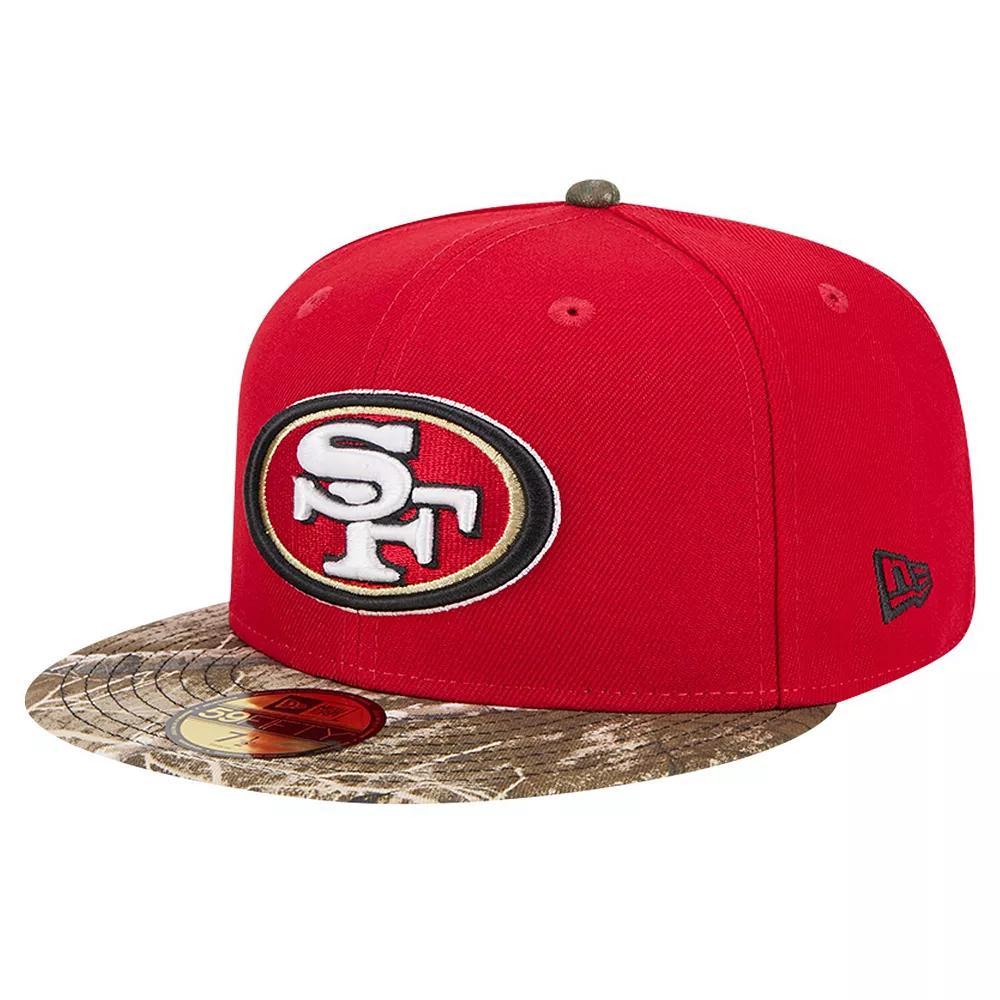 Men's New Era Scarlet San Francisco 49ers Active Two-Tone Camo 59FIFTY Fitted Hat,  Product Image
