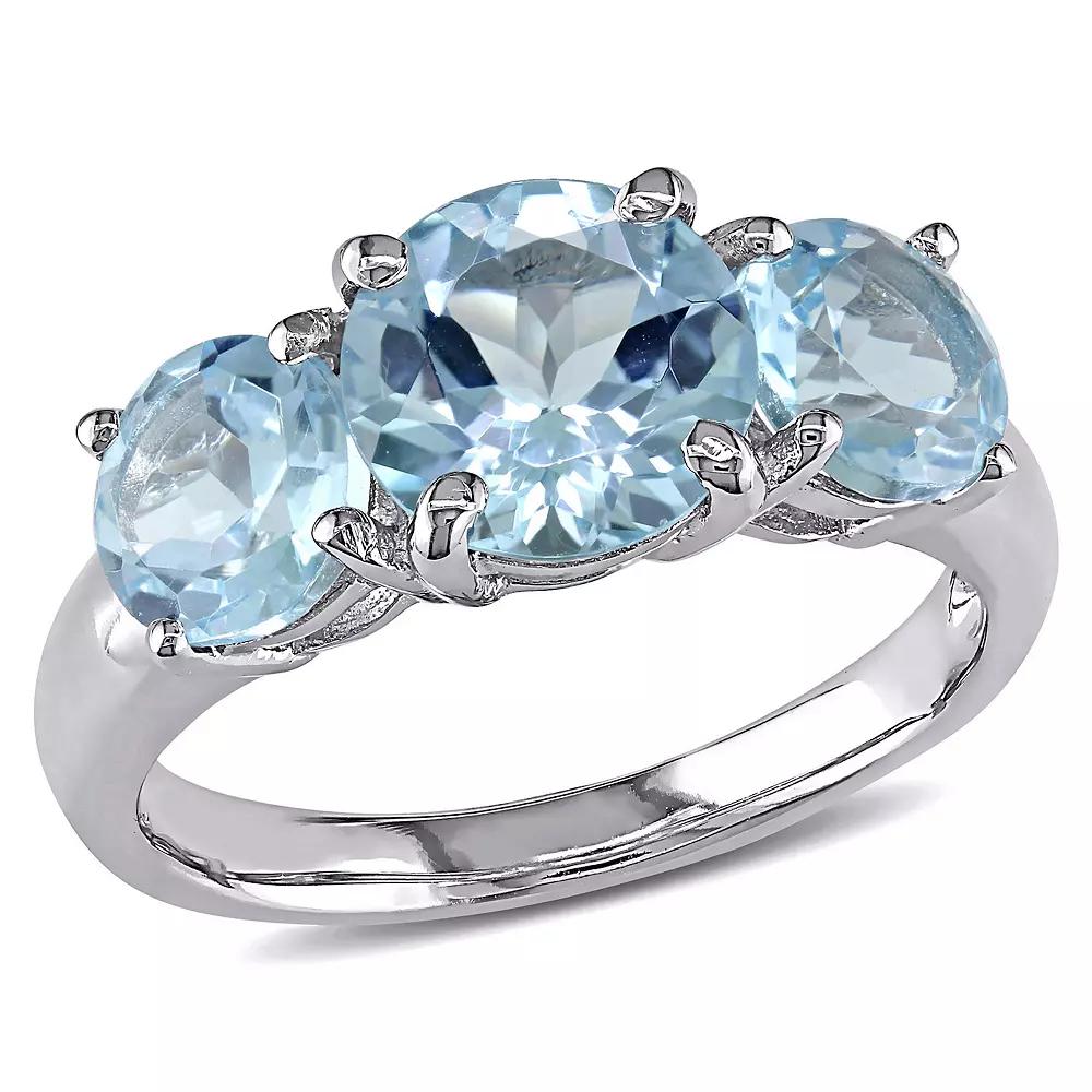 Stella Grace Sterling Silver Sky Blue Topaz 3-Stone Ring, Women's, Size: 8.50 Product Image