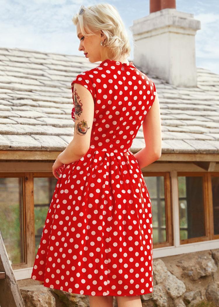 Dotted Darling Fit & Flare Dress Product Image