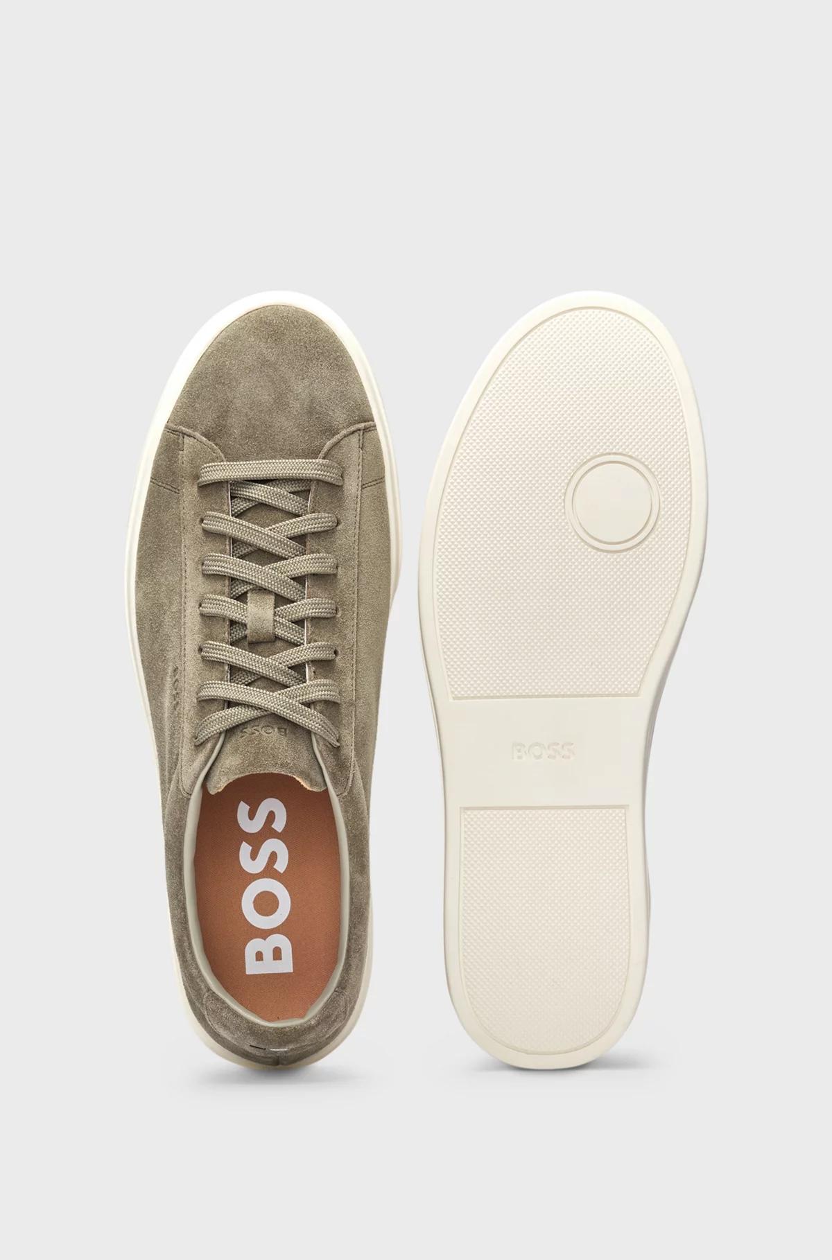 Boss Suede Trainers with Rubber Outsole Product Image