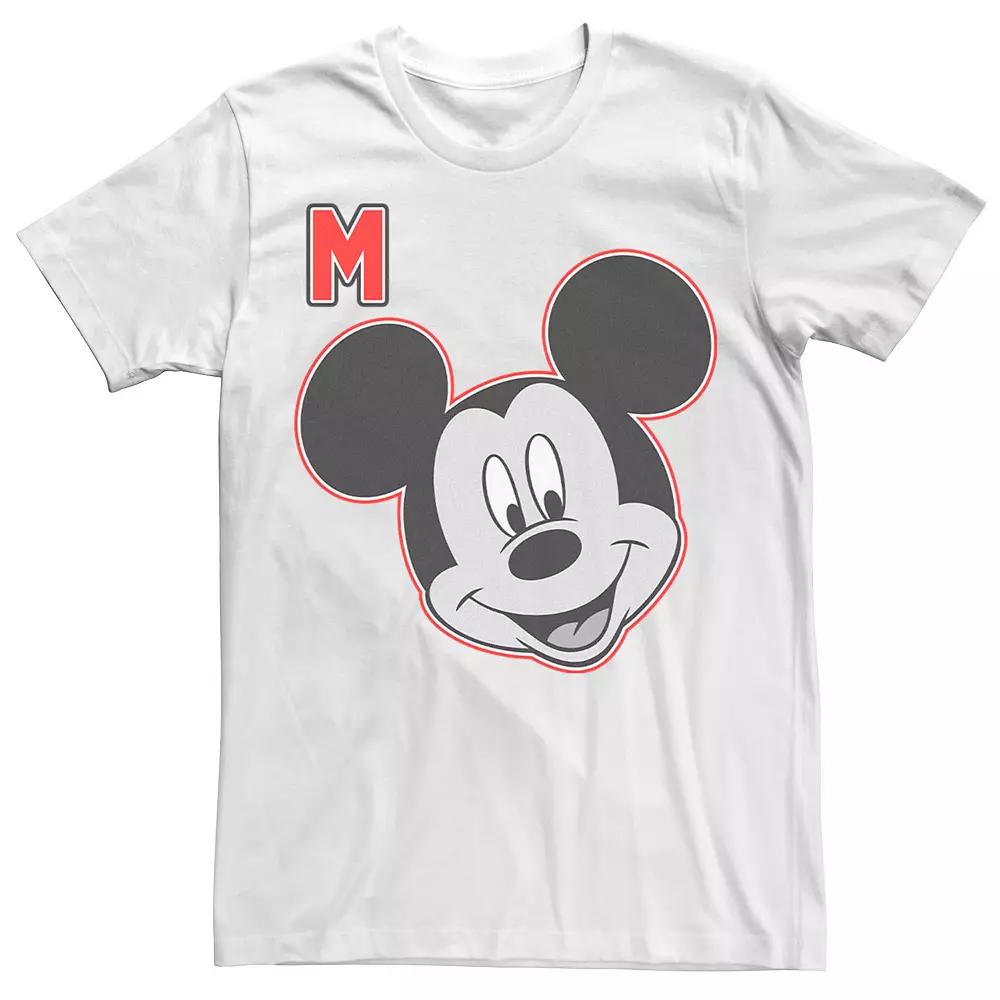 Disney's Mickey Mouse Varsity Letter Face Men's Tee, Size: 3XL, White Product Image