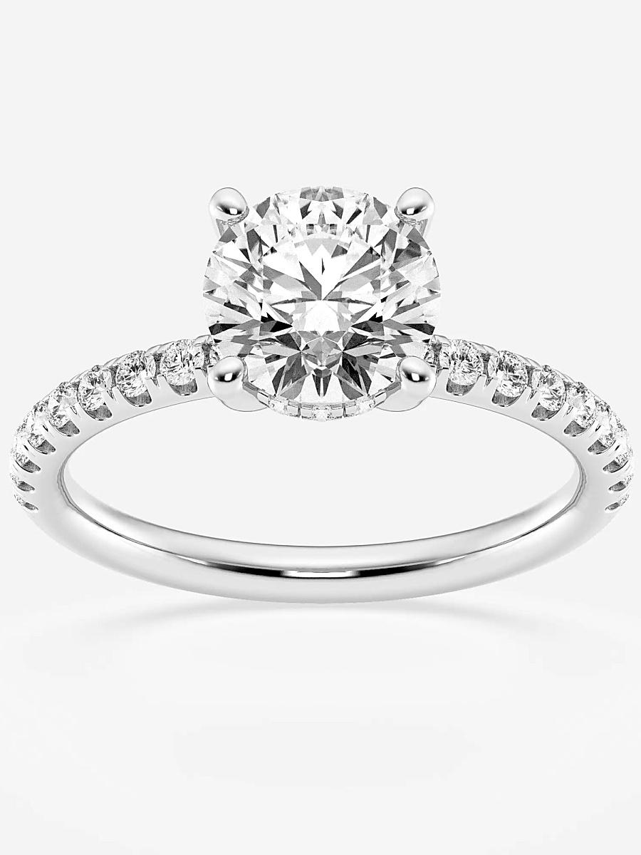 Womens 14K White Gold & Round Lab-Grown Diamond Hidden Halo Ring/0.80-3.41 TCW Product Image