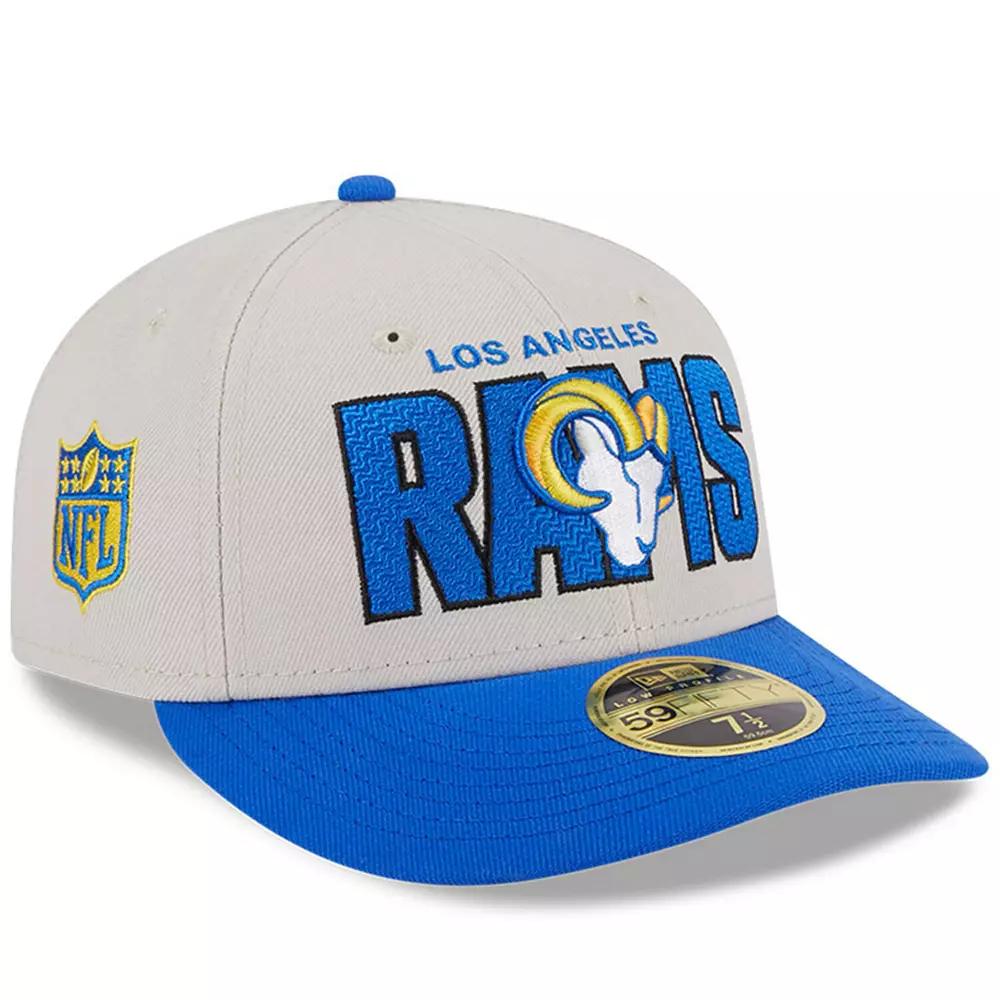 Men's New Era Stone/Royal Los Angeles Rams 2023 NFL Draft Low Profile 59FIFTY Fitted Hat, Size: 7 3/8, Team Product Image