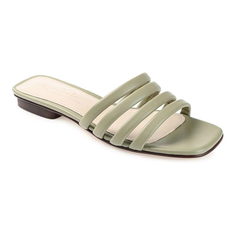 Journee Cendi Women's Leather Slide Sandals,  Product Image