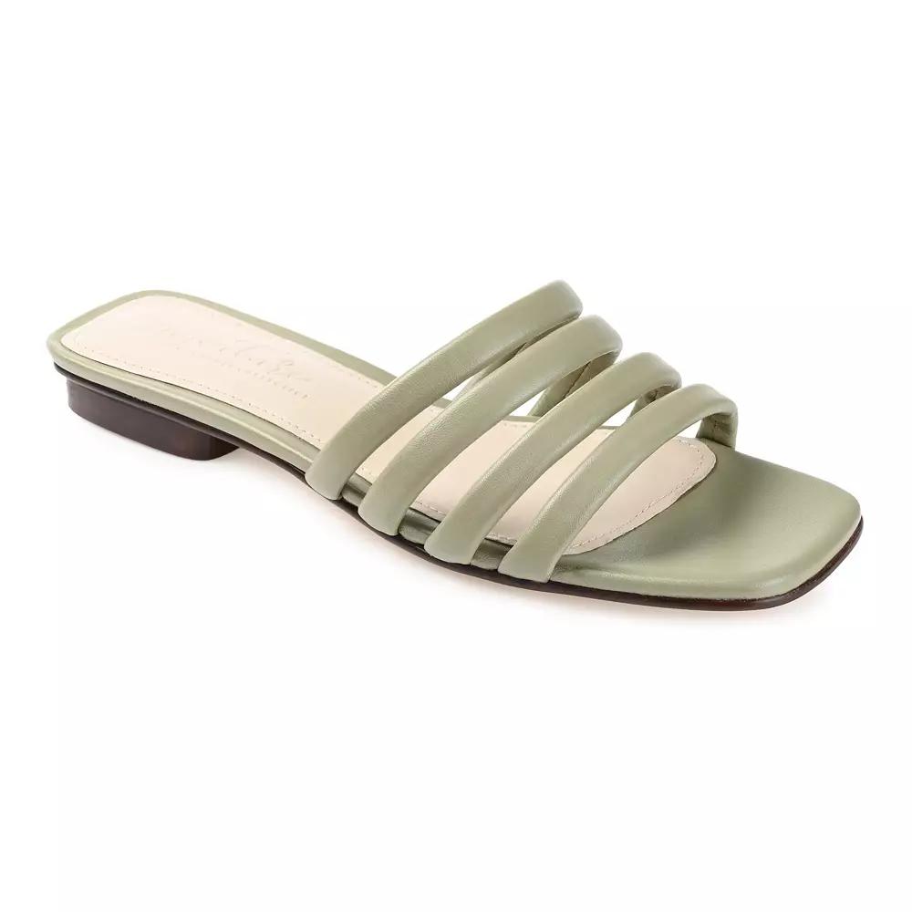 Journee Cendi Women's Leather Slide Sandals,  Product Image