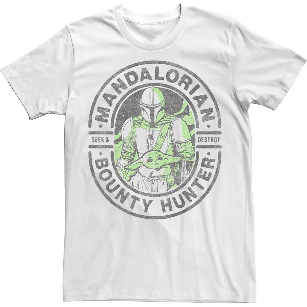 Men's Star Wars Mando And Child Colored Circle Portrait Tee,  Product Image