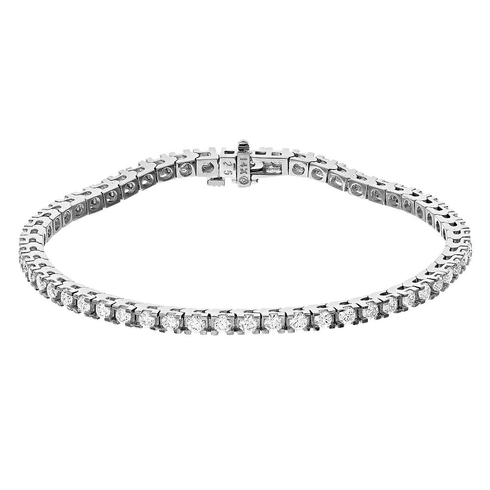 Radiant Fire 14k White Gold Lab-Created Moissanite Tennis Bracelet, Women's, Size: 7" Product Image