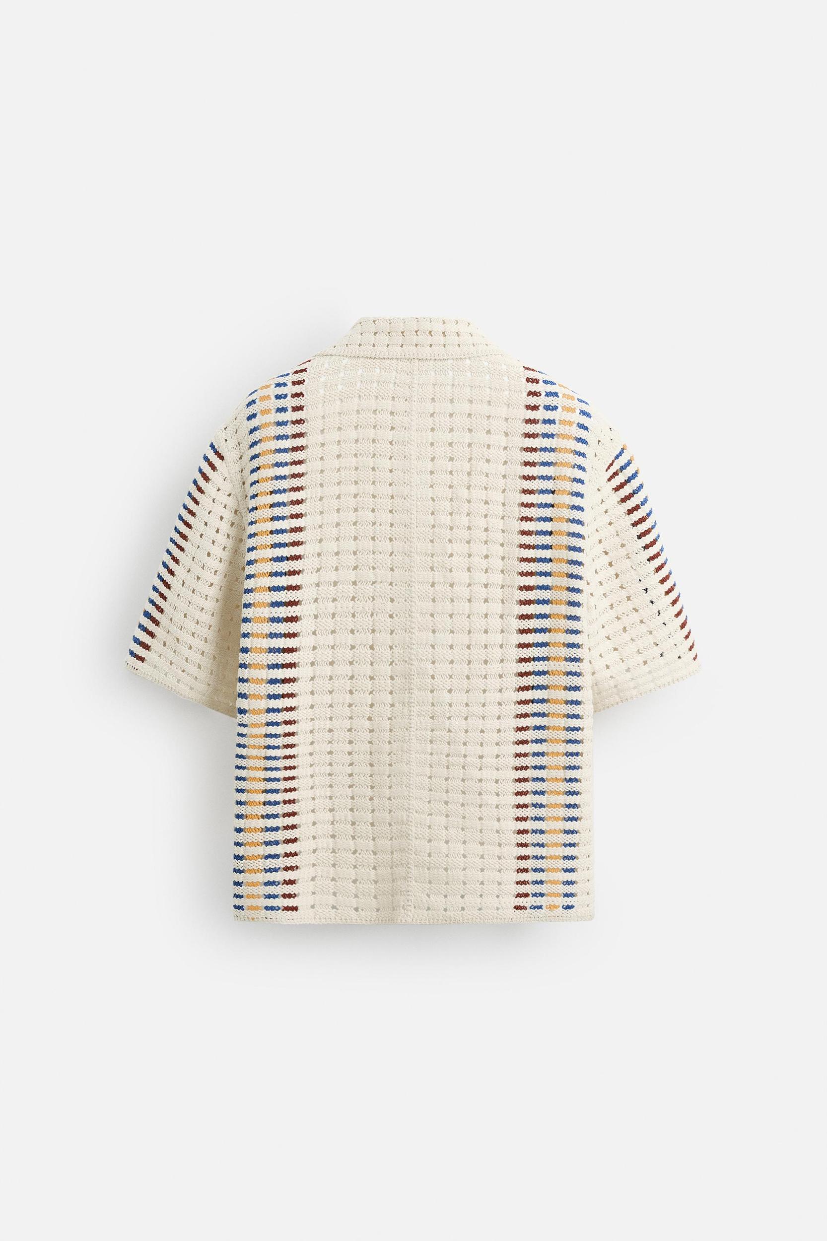 STRIPED CROCHET SHIRT Product Image