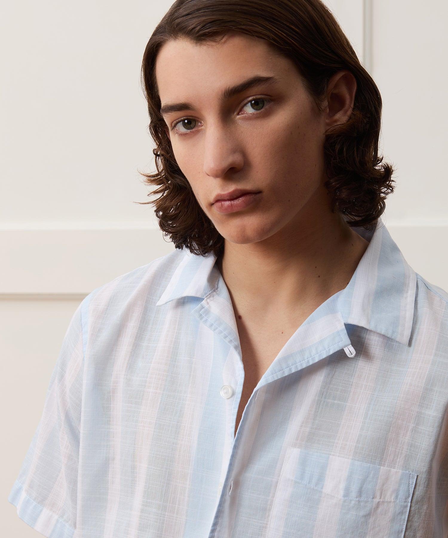 Cropped Cotton Summerweight Camp Collar Shirt Product Image