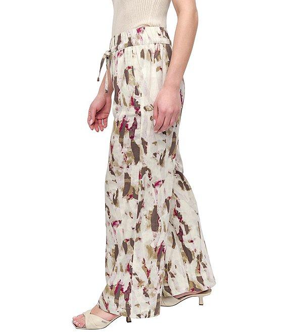 DKNY by Donna Karan Printed Linen Blend Pull On Pants Product Image