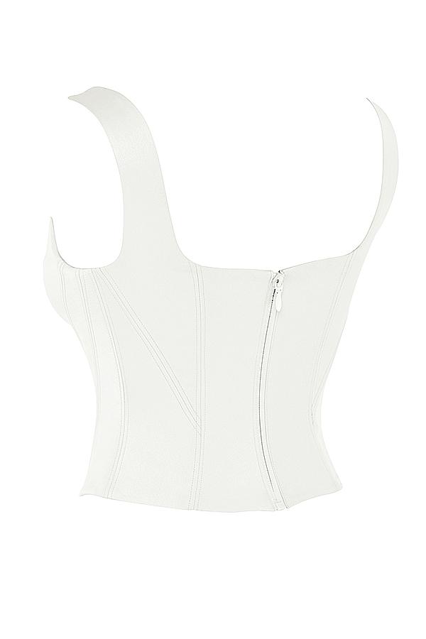 Rafa  ivory satin longline corset Product Image