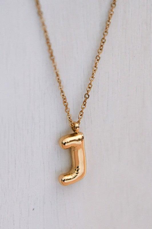 Balloon Initial Gold Necklace Product Image