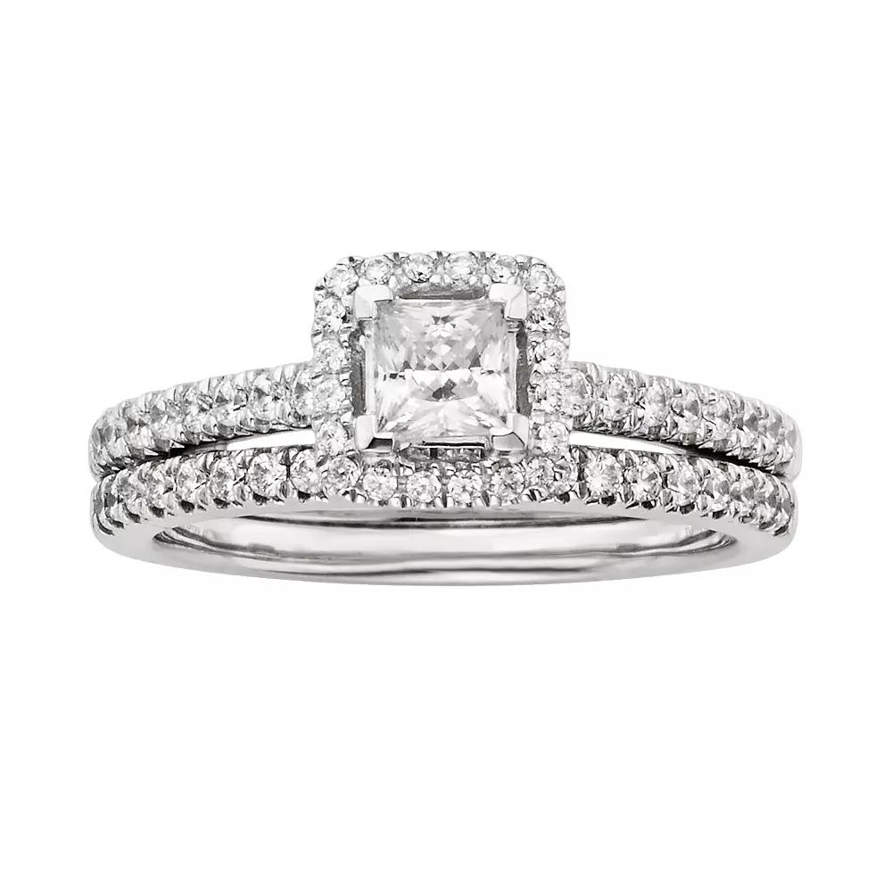 The Regal Collection IGL Certified Diamond Frame Engagement Ring Set in 14k White Gold (1 ct. T.W.), Women's, Size: 5 Product Image