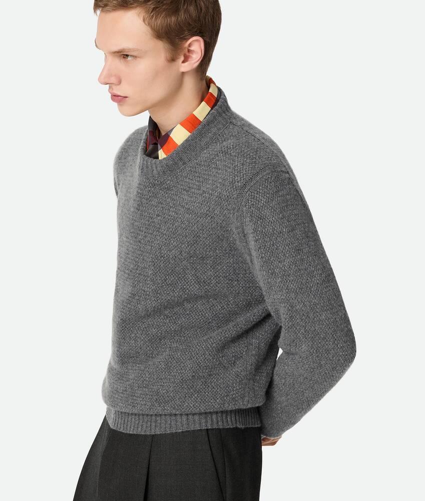 Men's Cashmere Jumper in Dark grey melange Product Image
