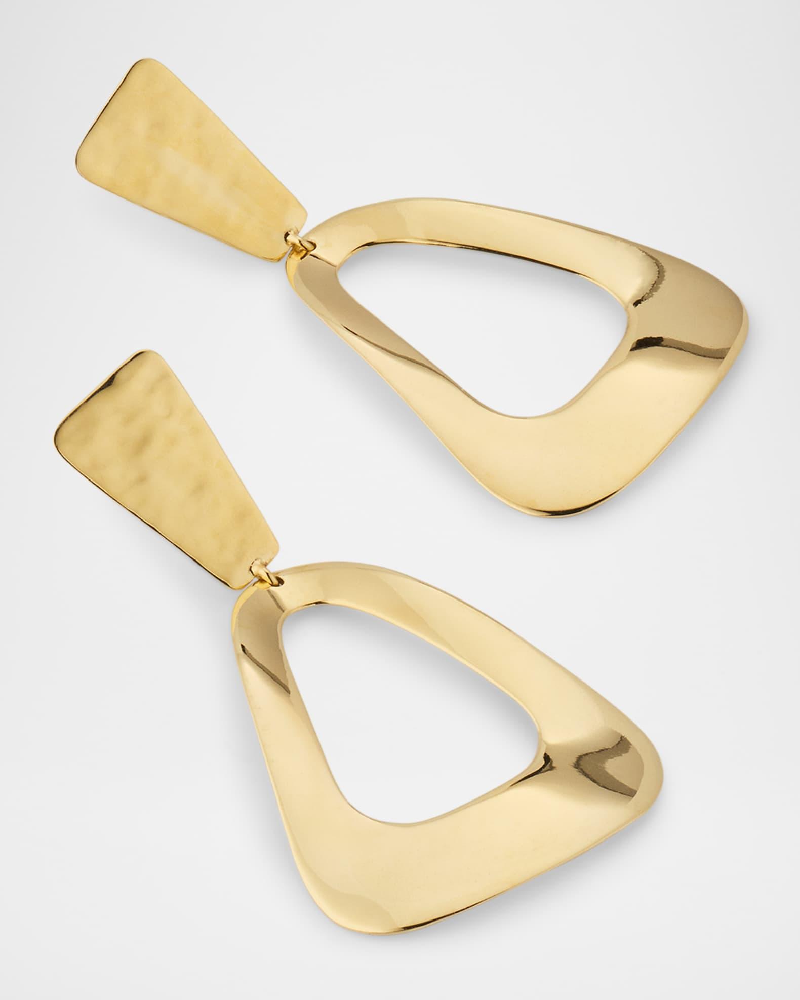 18K Classico Mixed-Texture Open Disc Post Earrings Product Image