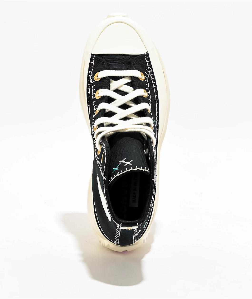 Converse Run Star Hike Platform Crafted Stitching Black High Top Shoes Product Image