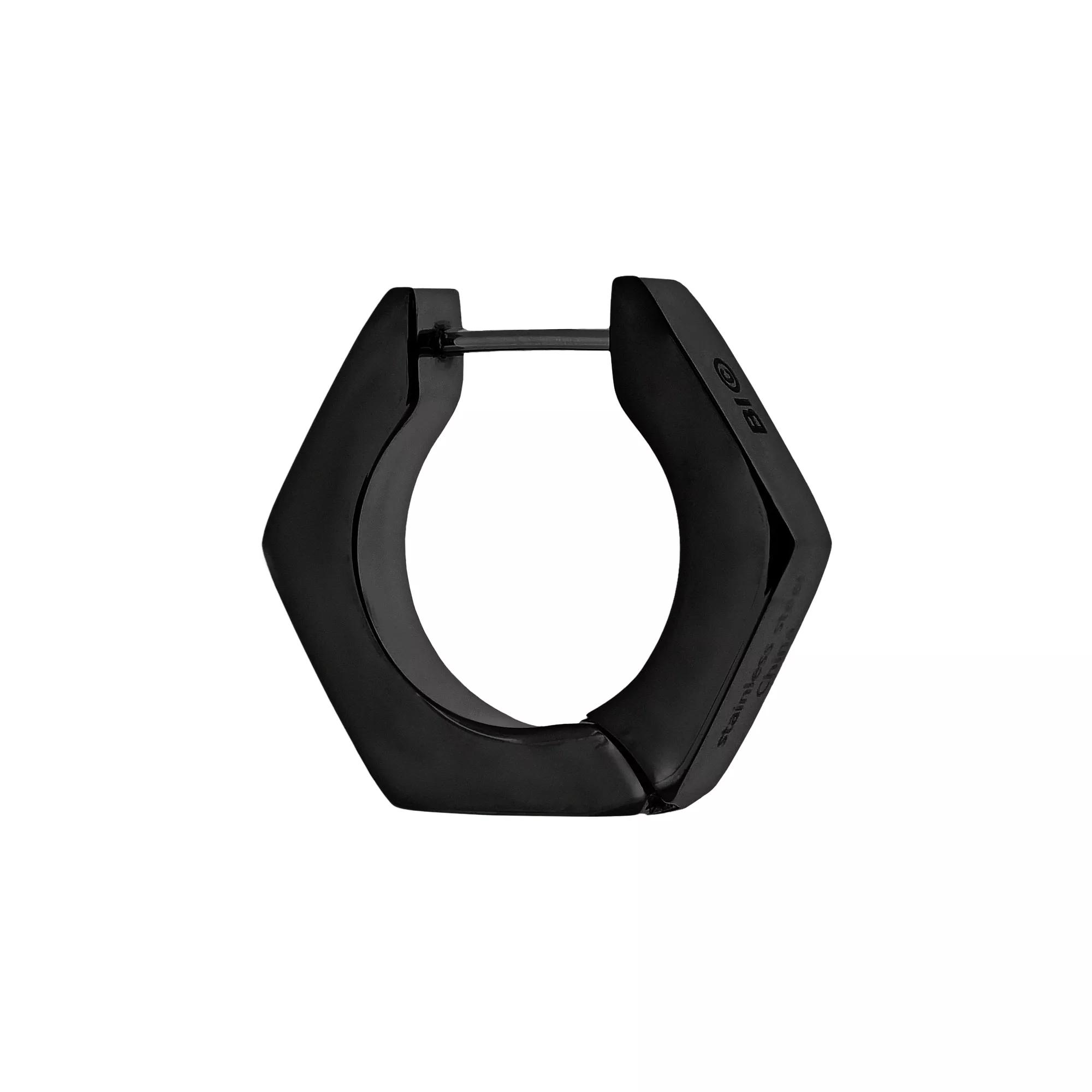 LYNX Black Ion-Plated Stainless Steel Hoop - Single Earring, Men's Product Image