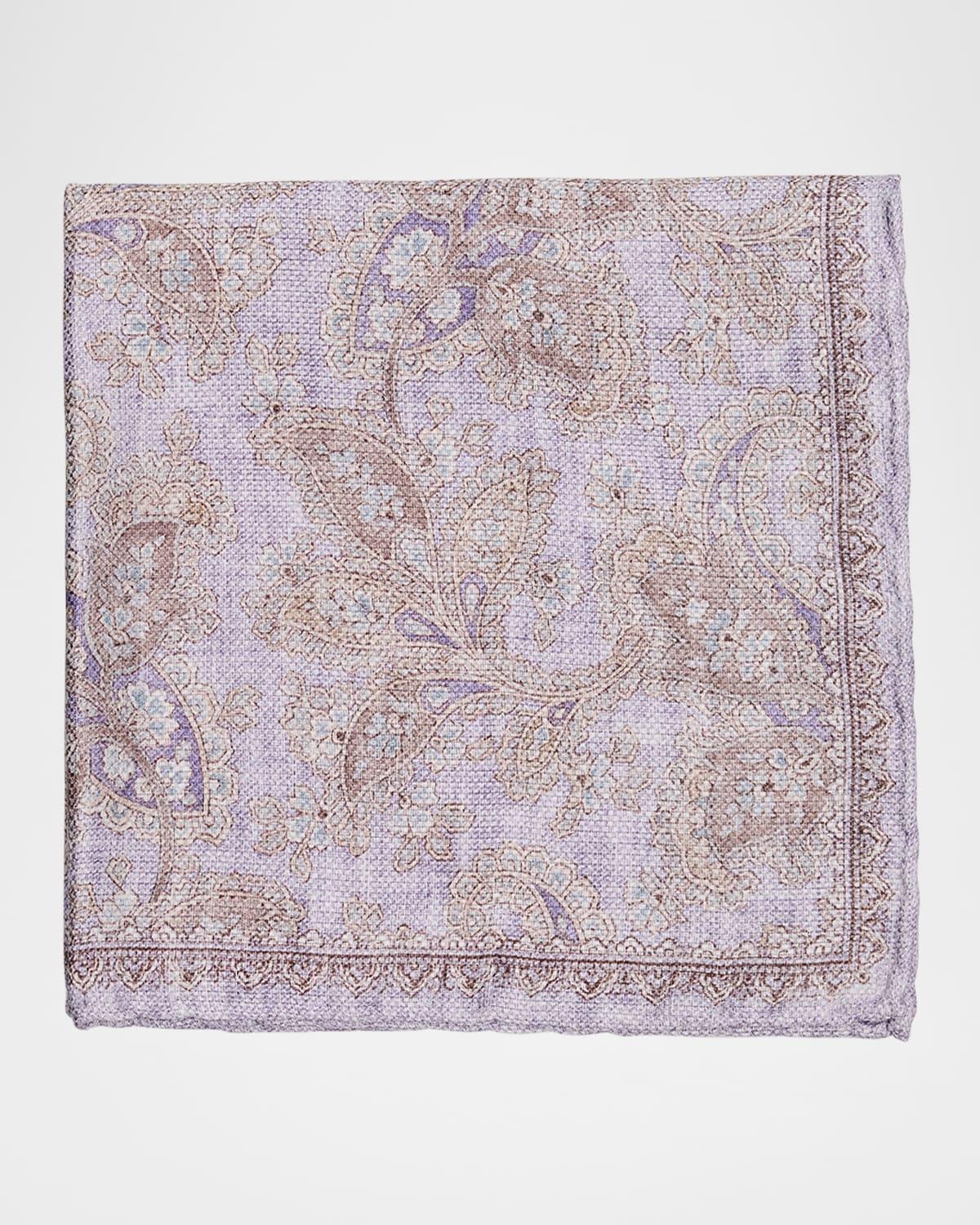 Mens Silk Paisley Pocket Square Product Image