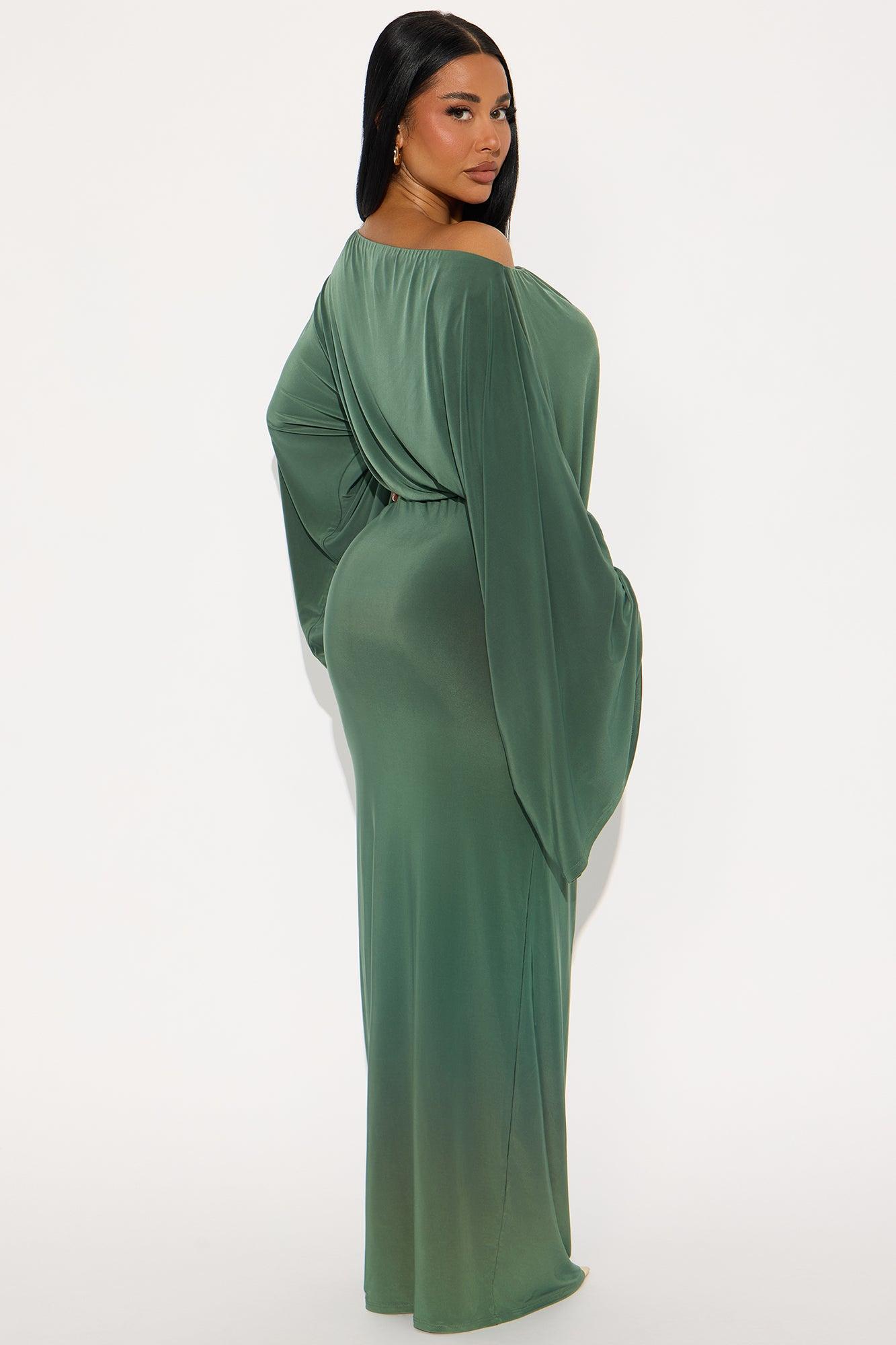 Rebecca Off Shoulder Maxi Dress - Olive Female Product Image