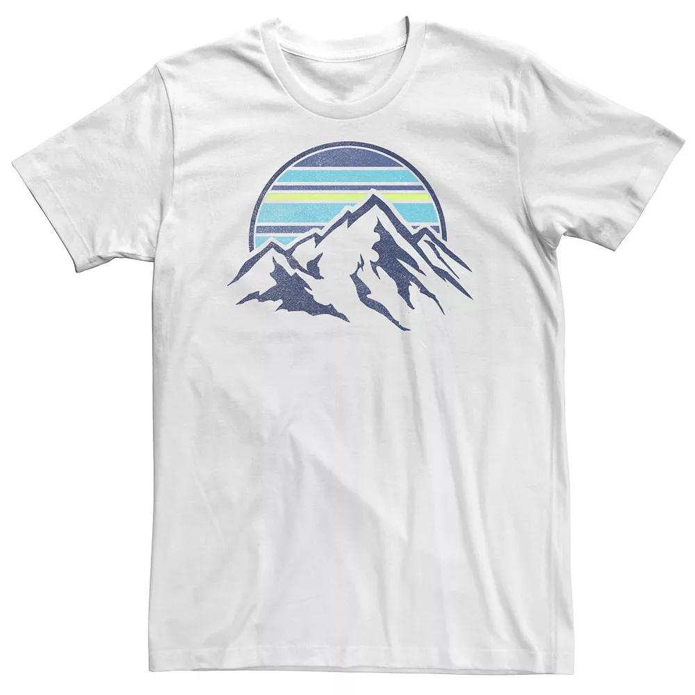 Big & Tall Trendy Blue Mountain Range Striped Sun Tee, Men's,  Product Image