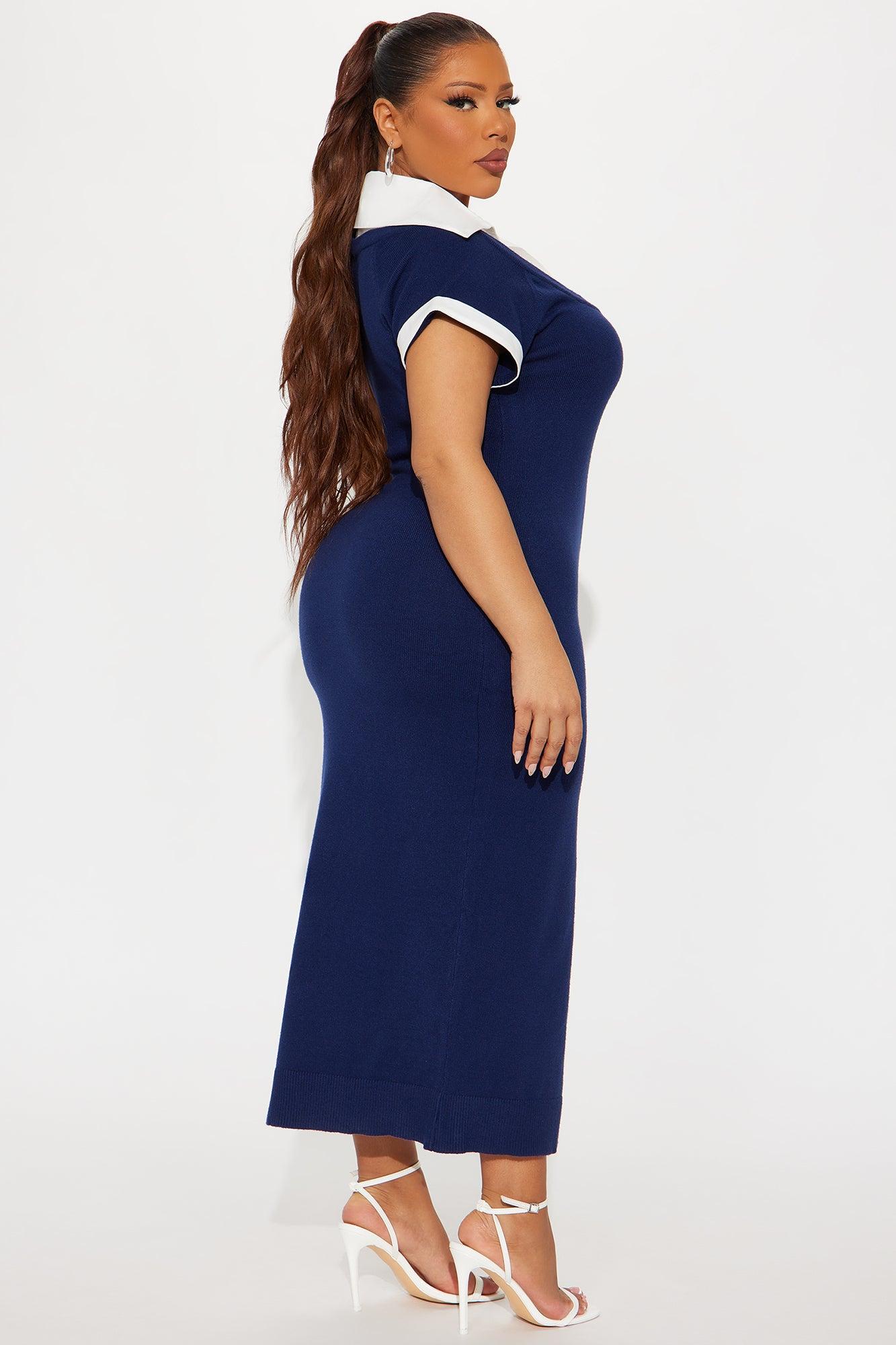 Aylene Sweater Midi Dress - Navy Female Product Image