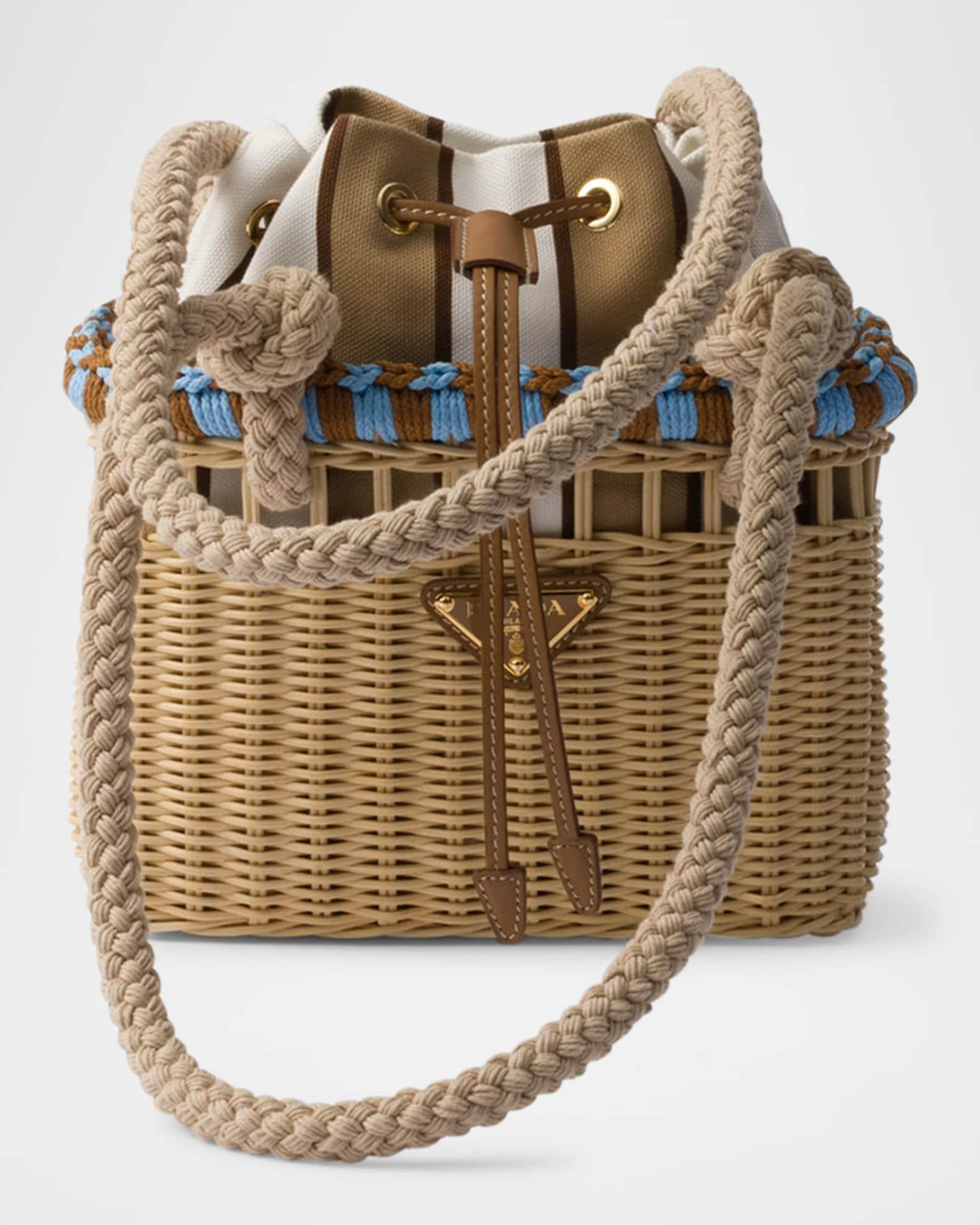 Rattan Basket Drawstring Mini Shoulder Bag Product Image