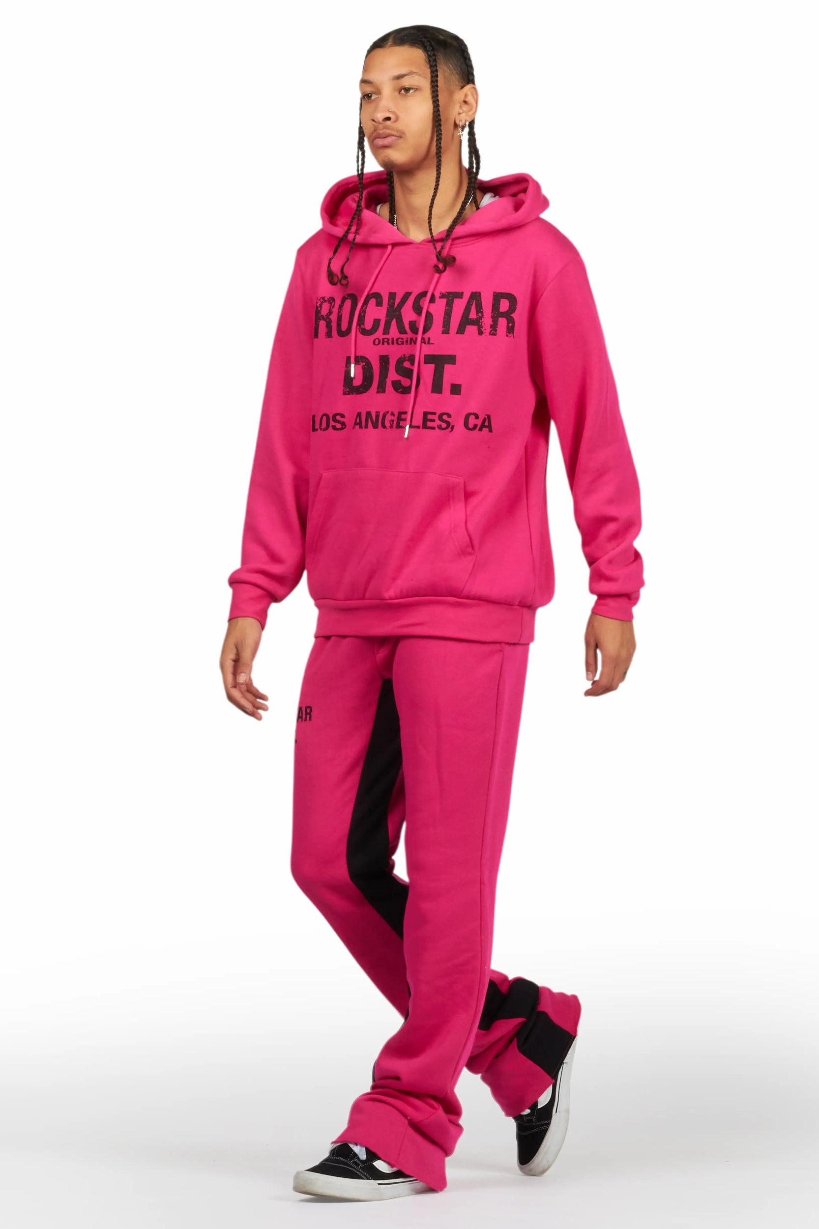 Lake Fuchsia Hoodie/Baggy Track Pant Set Male Product Image