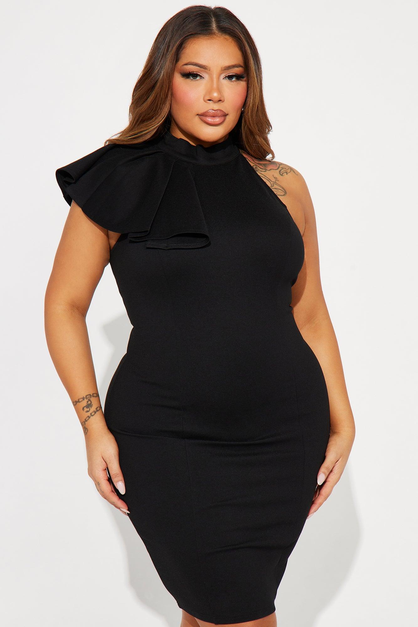Ruffle Butter Dress - Black Product Image
