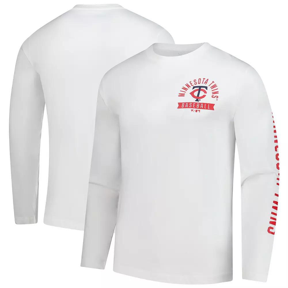 Men's Fanatics White Minnesota Twins Press Box Long Sleeve T-Shirt,  Product Image