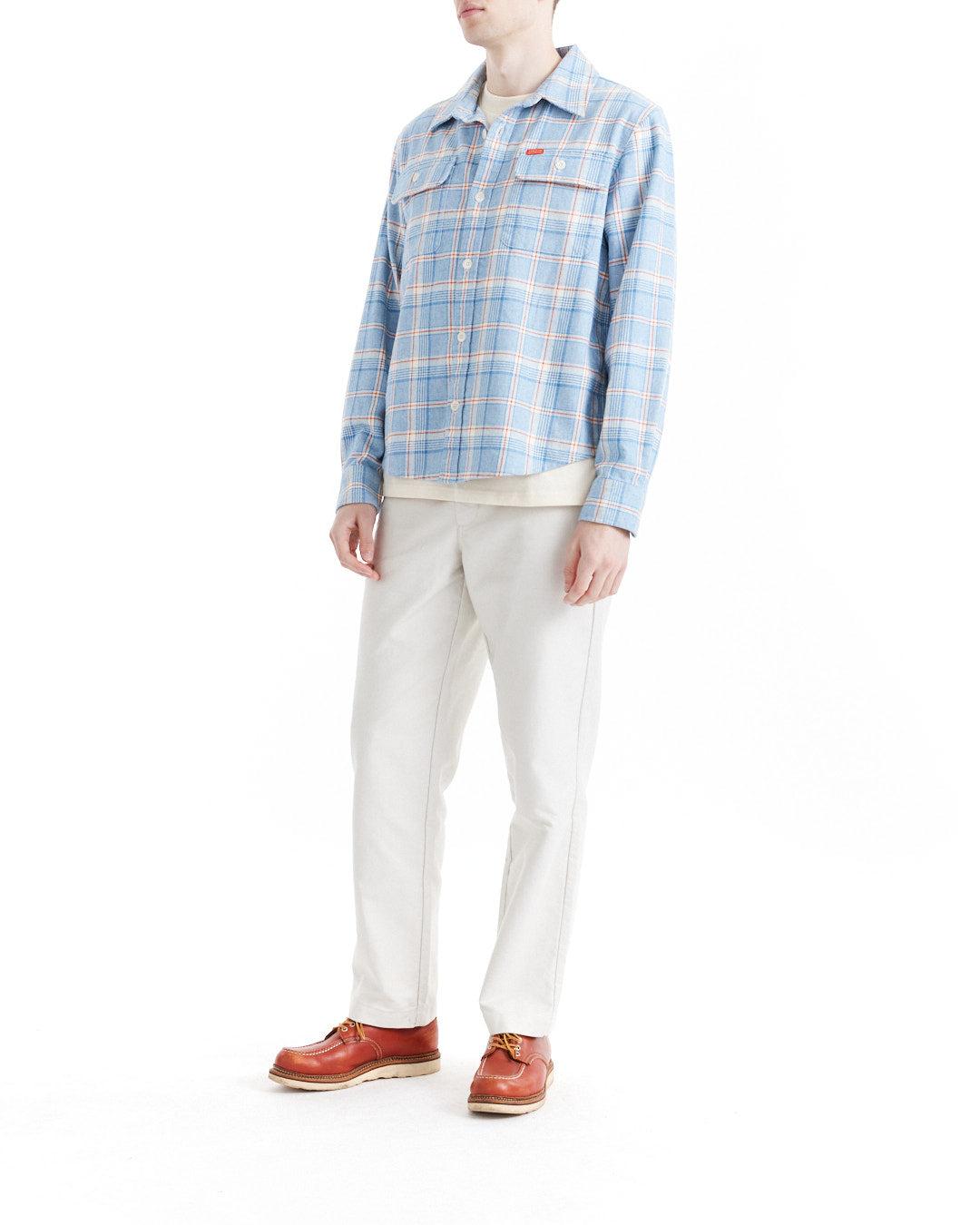 Vacay Check Shirt - Sky Blue Product Image