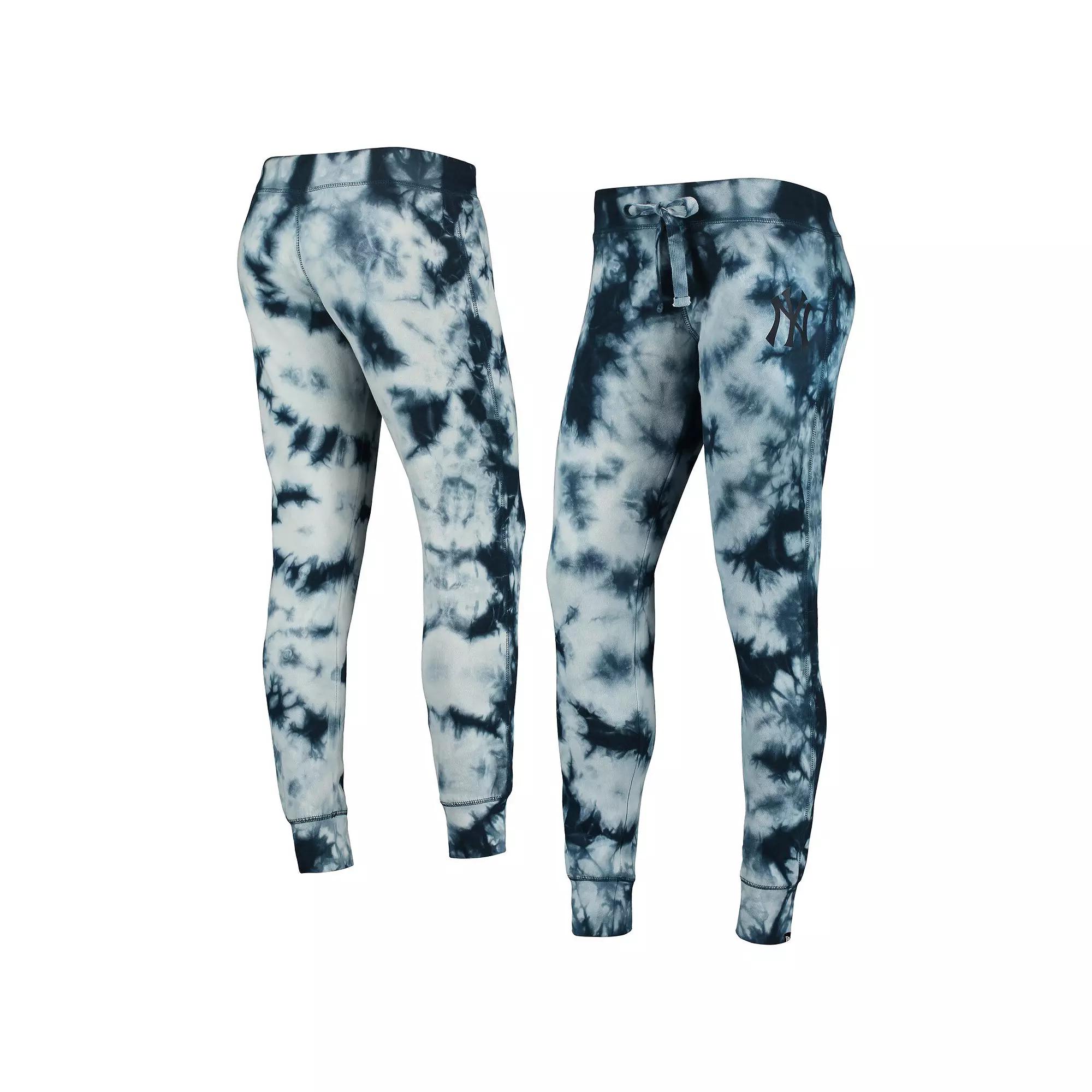 Women's New Era Navy New York Yankees Tie-Dye Jogger Pants, Size: Large, Blue Product Image