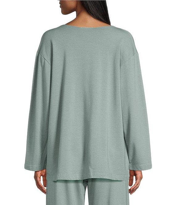 Bryn Walker Sunday Bamboo Blend French Terry V-Neck Long Sleeve Patch Pocket Shirt Product Image