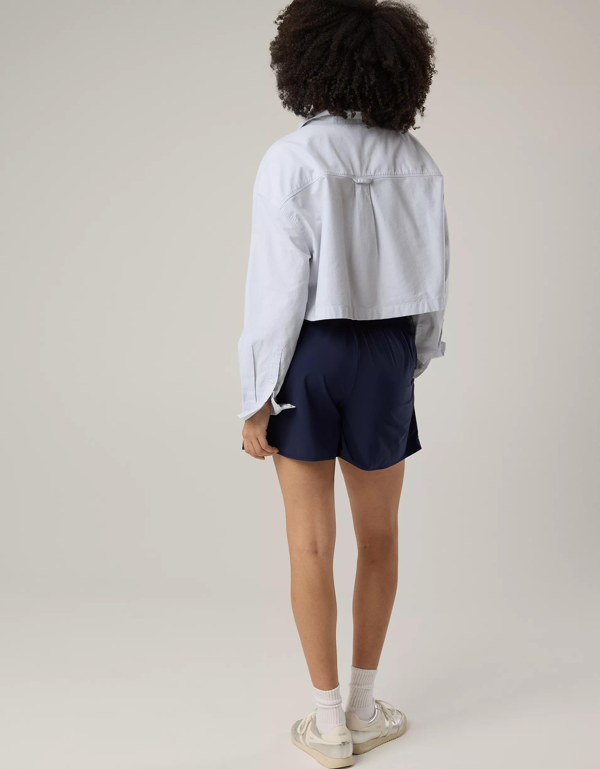 OFFLINE By Aerie Cropped Button Up Shirt Product Image