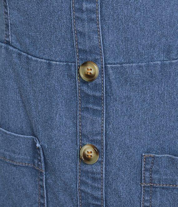 Evolutionary Denim Ruffled Shoulder Strap Jumpsuit Product Image