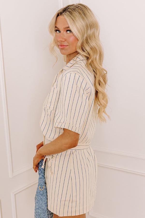 Yacht Party Stripe Denim Top Product Image