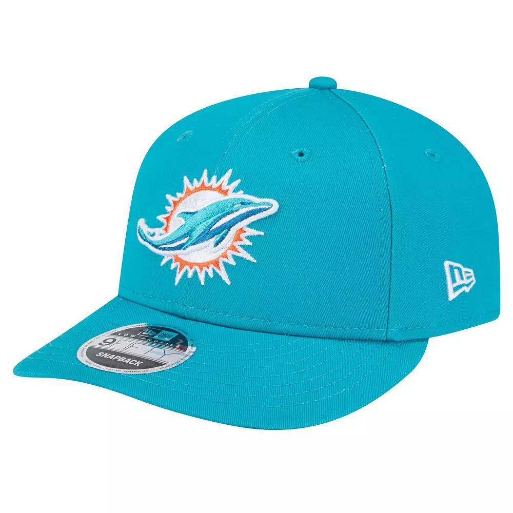 Men's New Era Aqua Miami Dolphins Main Low Profile 9FIFTY Snapback Hat, Turquoise A Product Image