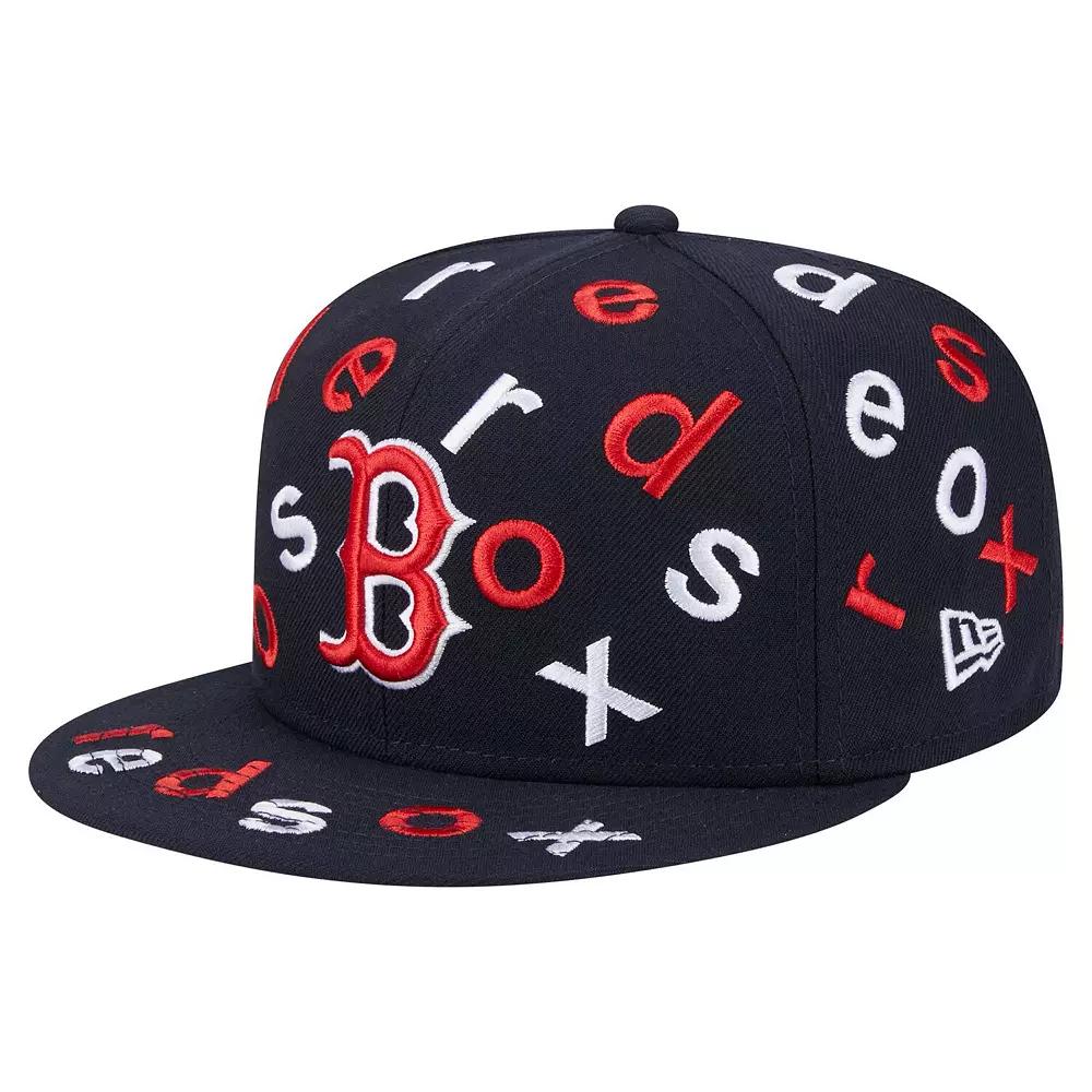 Men's New Era Navy Boston Red Sox Team Confetti 59FIFTY Fitted Hat,  Product Image