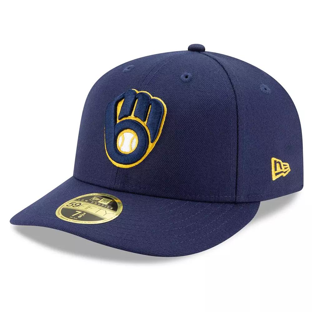 Men's New Era Navy Milwaukee Brewers Authentic Collection On-Field Low Profile 59FIFTY Fitted Hat,  Product Image