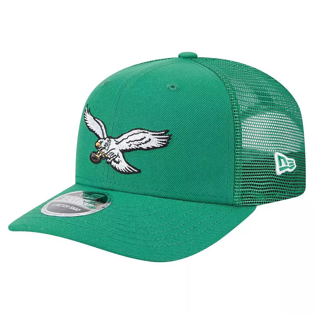 Men's New Era Kelly Green Philadelphia Eagles Main Trucker 9SEVENTY Stretch-Snap Hat Product Image