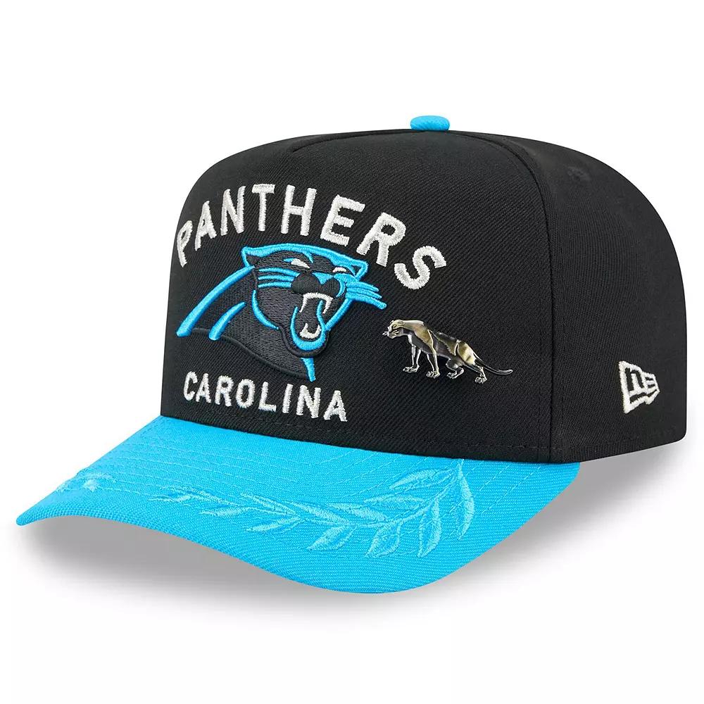 Men's New Era Black/Blue Carolina Panthers 2025 NFL Draft On Stage A-Frame 59FIFTY Fitted Hat, Size: 7 5/8 Product Image