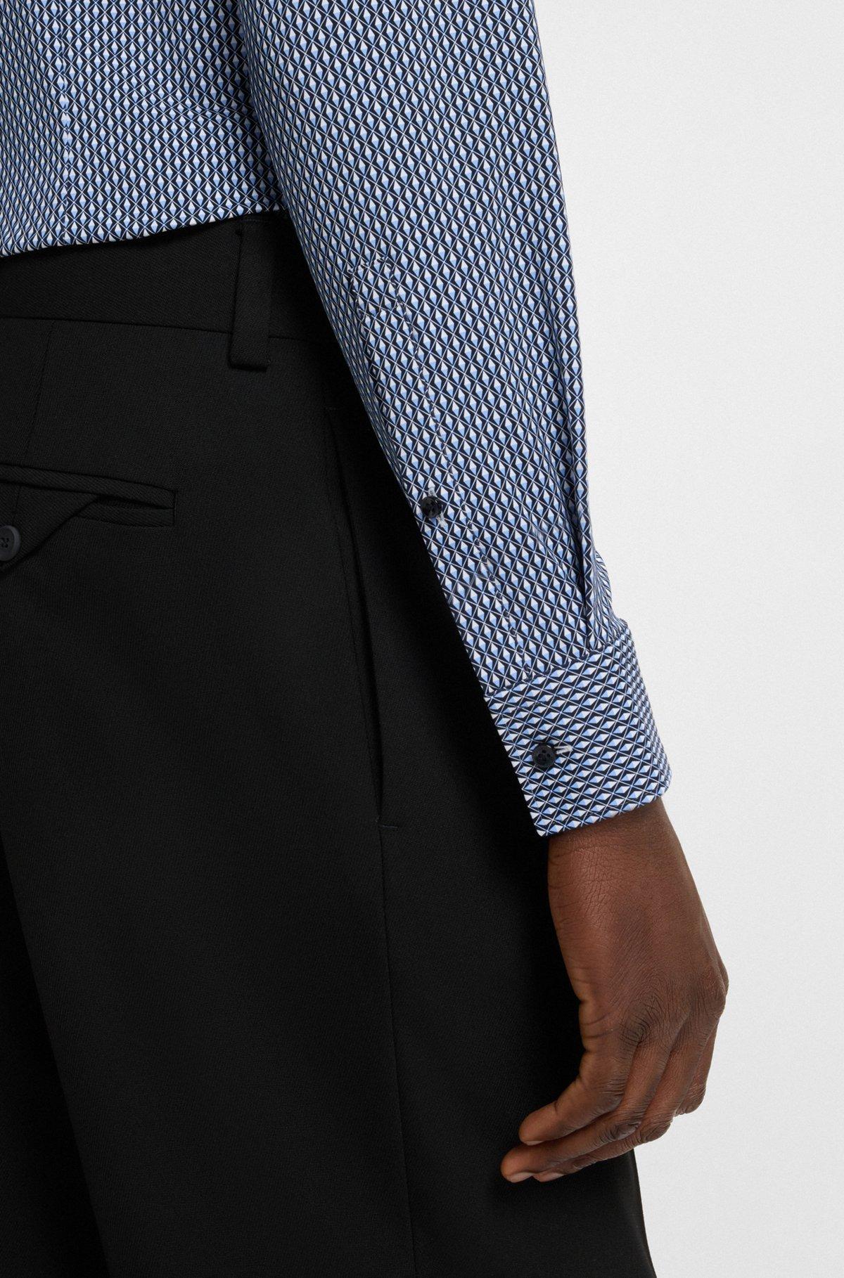 Slim-fit shirt in printed performance-stretch jersey Product Image