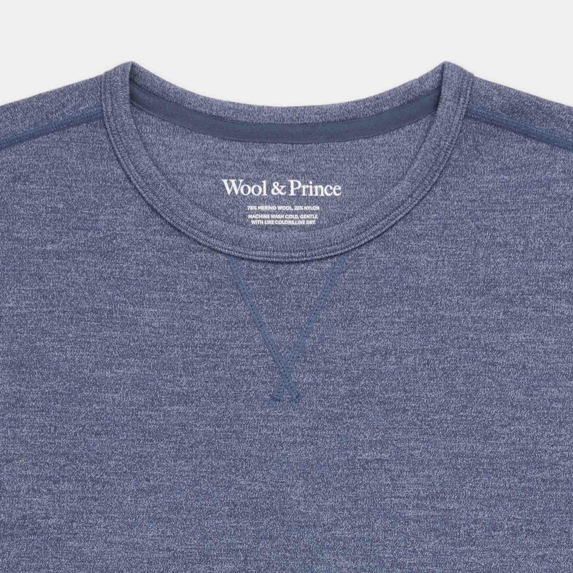 Merino Wool Interlock Sweatshirt | Aurora Blue Heather Product Image