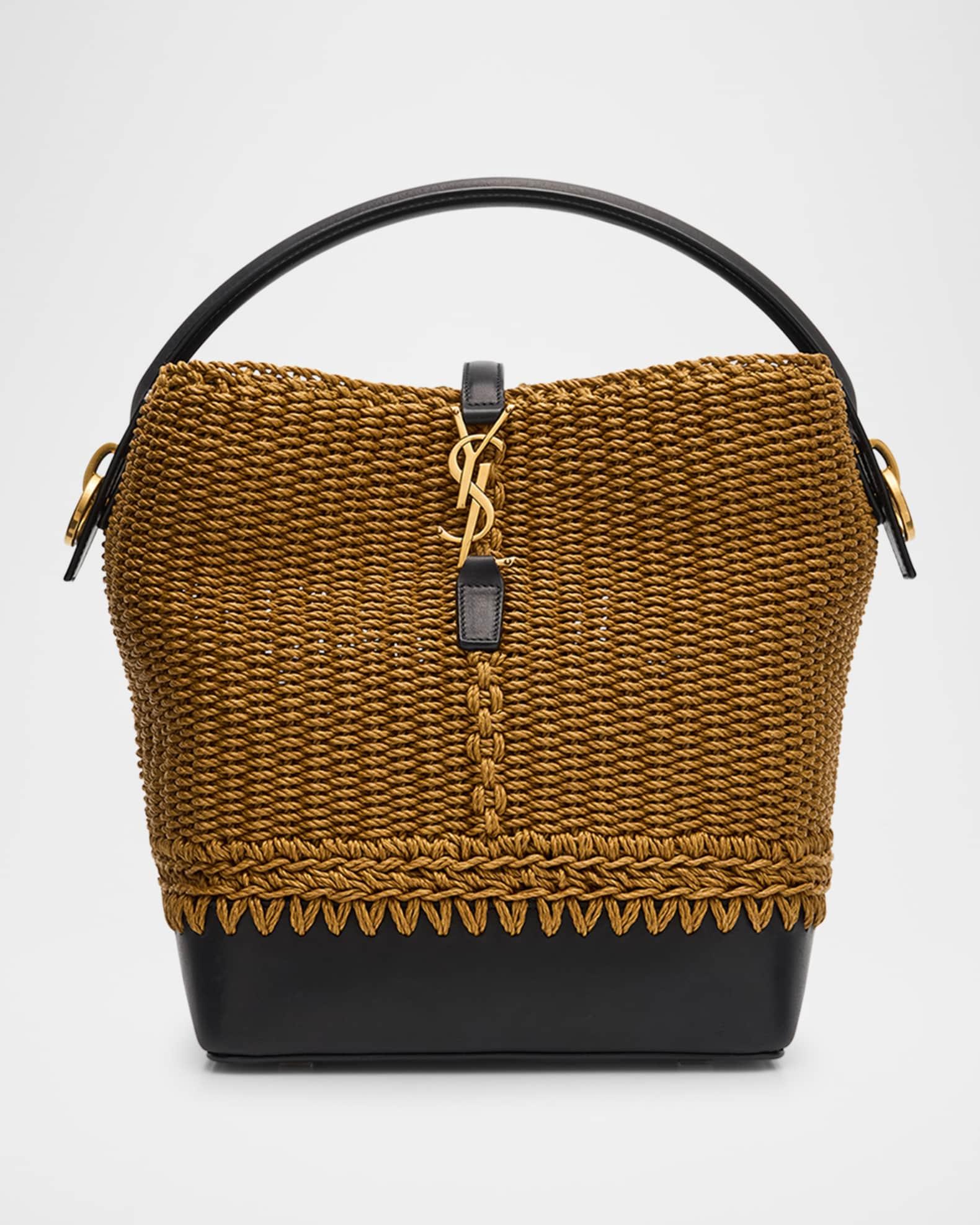 Le 37 YSL Bucket Bag in Raffia and Leather Product Image