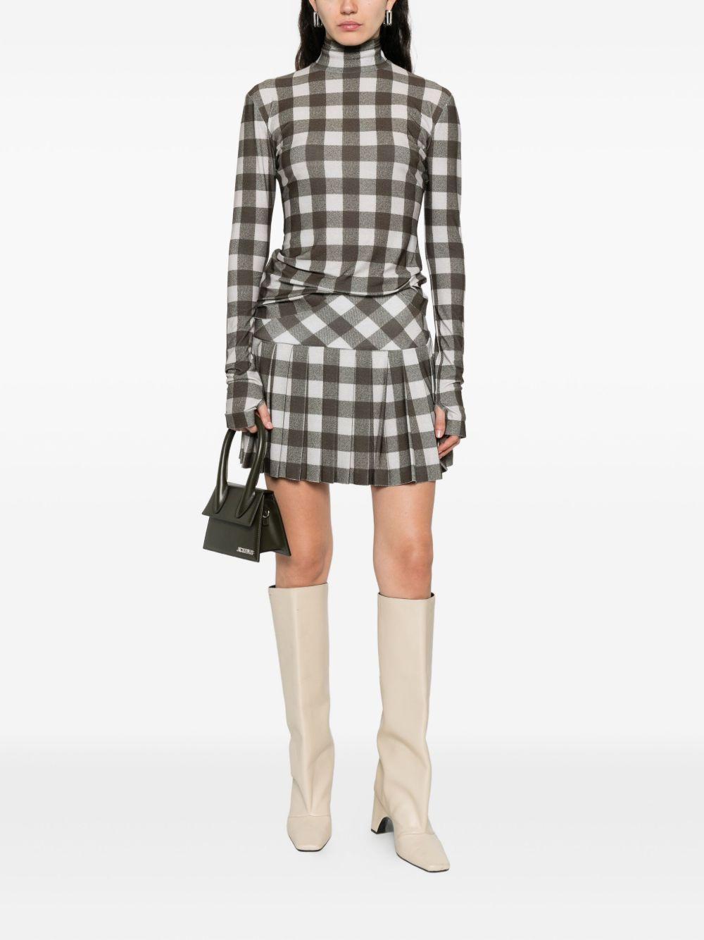 pleated checked skirt Product Image