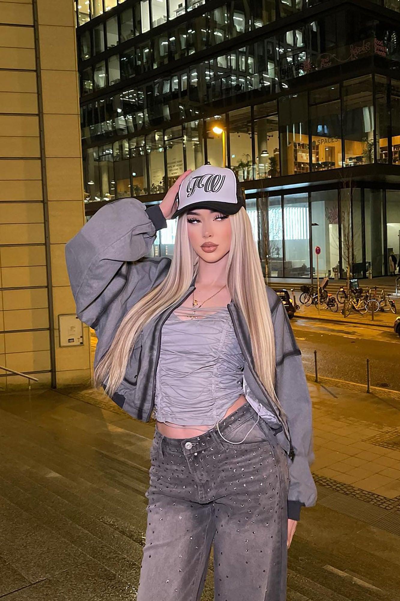 All The Details Corset Top - Grey Product Image