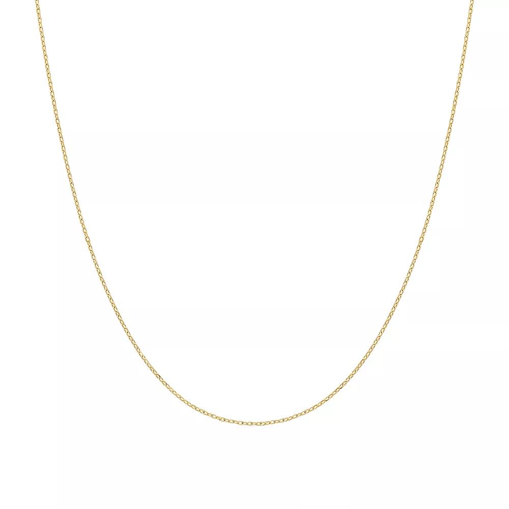 Jordan Blue 14k Gold 0.9 mm Cable Chain Necklace, Women's, Size: 24" Product Image