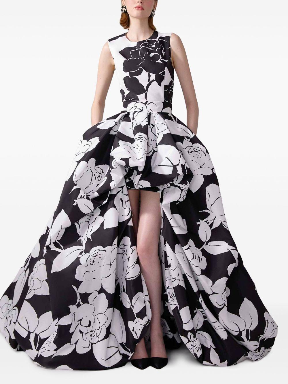 floral-print asymmetric gown Product Image