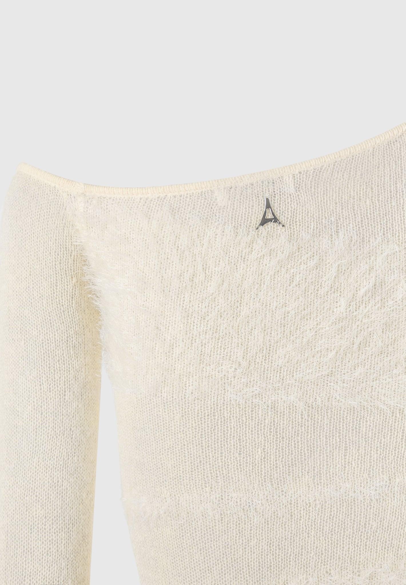 Off Shoulder Knitted Maxi Dress - Beige Female Product Image